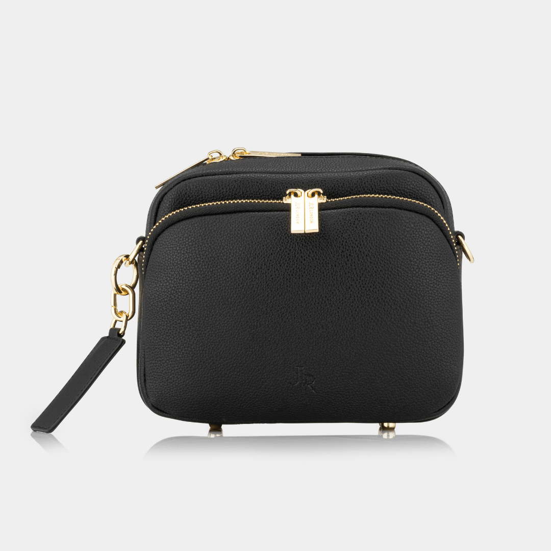 Chelsea Midi Crossbody Bag -Black Leather